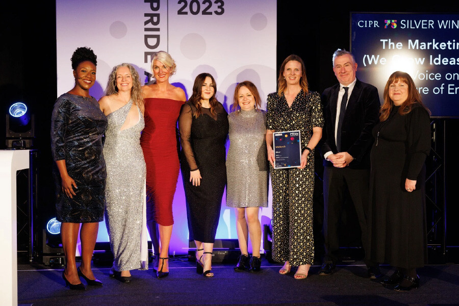 The Marketing Pod winning at the PRide 2023 awards