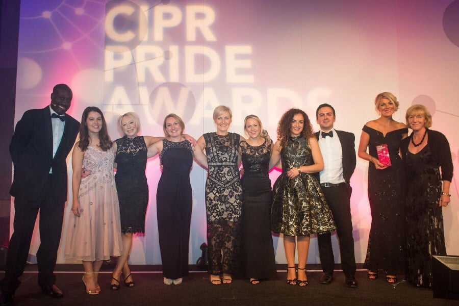 The marketing pod team winning the PRide awards